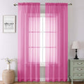 Hot Pink Sheer Curtains 90 Inches Long 2 Panels (Hot Pink / 42"W x 90"L (Pack of 2))