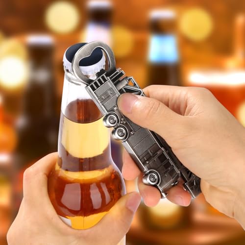 Fire Truck Bottle Opener (Metallic Silver with Gift Box)