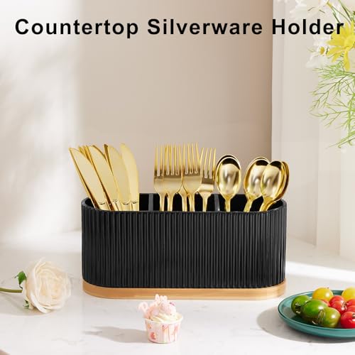 Countertop Silverware Holder (Black)