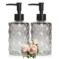 Glass Soap Dispenser with Plastic Pump (Gradient Diamond Black)