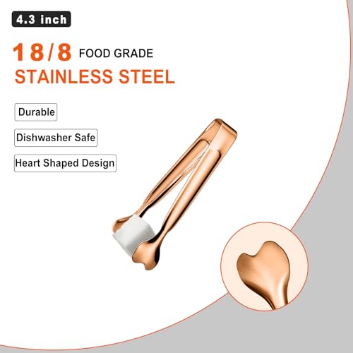 Mini Serving Tongs (4.3inch / Rose Gold-18pcs)