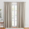 Rod Pocket and Back Tab Blackout Curtains for Bedroom (Cream / 70"W x 63"L (Pack of 2))