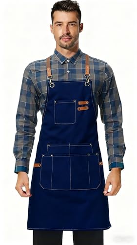 Canvas Work Apron (Blue)