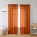 Orange Sheer Curtains 78 Inches Long 2 Panels (Orange / 42"W x 78"L (Pack of 2))