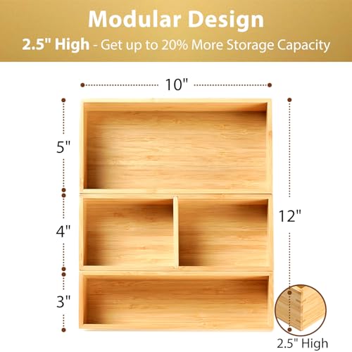 Drawer Organizer Storage Boxes (12 x 10 x 2.5" (3 Boxes))
