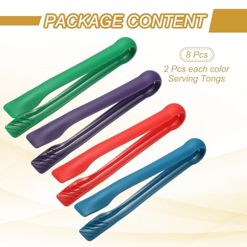 8 Pcs Toaster Tongs (10 Inch / Blue/Green/Purple/Red)