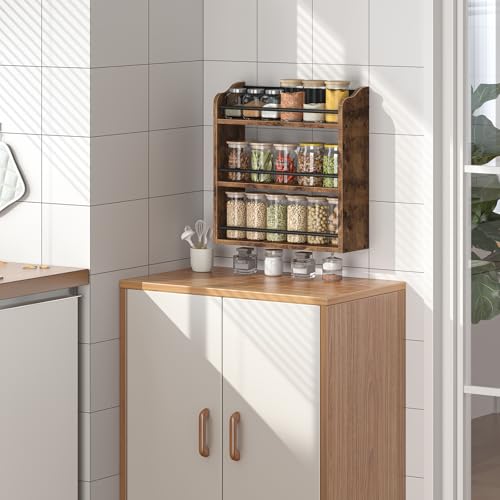 Spice Rack for Countertop (Rustic Brown)