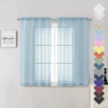 Sky Blue Sheer Curtains for Bedroom 54 Inch Length 2 Panels (Sky Blue / 40"W x 54"L (Pack of 2))