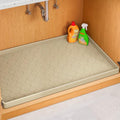 Under Sink Mat 28" x 19" Waterproof Silicone Cabinet Kitchen Liner (Beige / 19"w x 28"l)