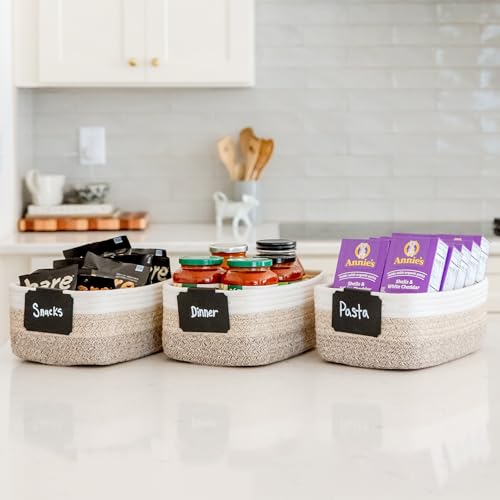 11.8"x8"x4.5” Storage Baskets for Shelves 3 Pack (3-Tone Brown / 11.8" x 8" x 4.5")