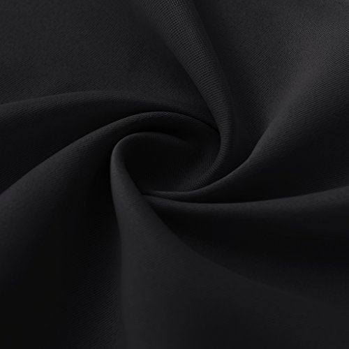 Blackout Curtains for Bedroom Living Room Nursery 63 inches Long (Black / 34"W x 63"L (Pack of 2))
