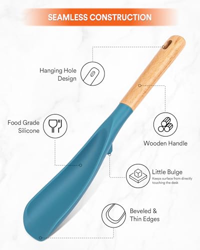 Cooking Spoon and Rice Scooper for Nonstick Cookware (Turquoise)