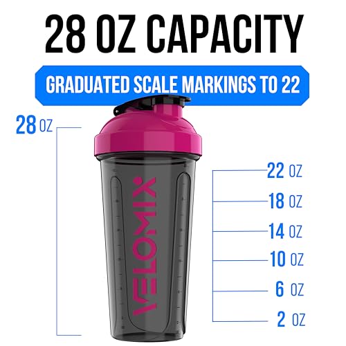 2 Pack 28oz Protein Shaker Bottle for Protein Mixes (B2) Black / Pink)