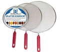 Grease Splatter Screen For Frying Pan Cooking Set of 3 (Red)
