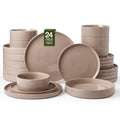 Nebula 24 Piece Dinnerware Set with Pasta Bowls (Cinnamon Brown / Service for 6 (Include Pasta Bowls))