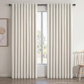 70 Inches Extra Wide Natural Linen Blackout Curtains 84 Inch Long for Living Room 100% Black Out Back Tab Pleated Drapes for Bedroom Winter Thick Window Energy Efficient 70"W x 84"L 2 Panels (Birch / 70"W x 84"L (Pack of 2))