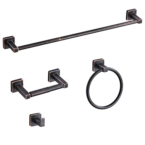 Bathroom Hardware Set 4 Pieces (Oil Rubbed Bronze-4pcs / 23.6Inch)