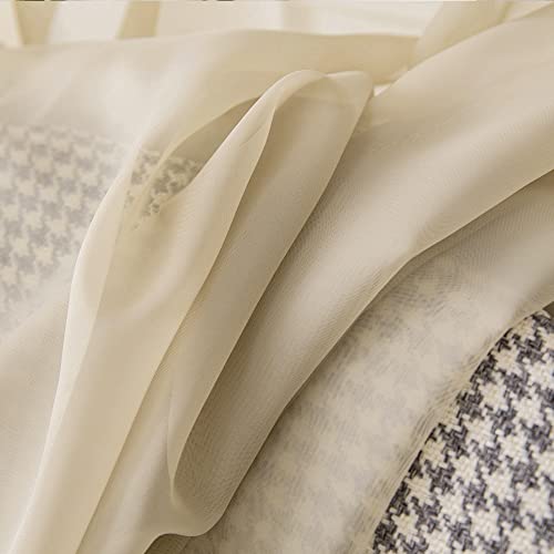 Short Sheer Curtains 30 Inch Length 2 Panels (Beige / 29"W x 30"L (Pack of 2))