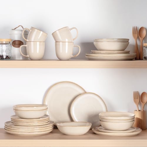 Ceramic Dinnerware Sets for 6 (Wheat / Service for 6)