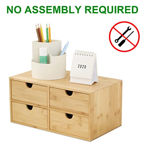Bamboo Desk Drawer Organizer (4 Drawes)