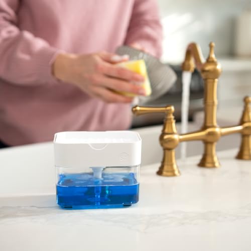 Dish Soap Dispenser and Sponge Holder (Matte White)