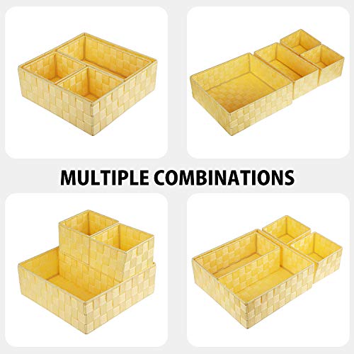 Woven Storage Baskets for Organizing (Yellow)