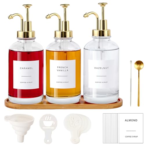 Coffee Syrup Dispenser for Bar (Gold)