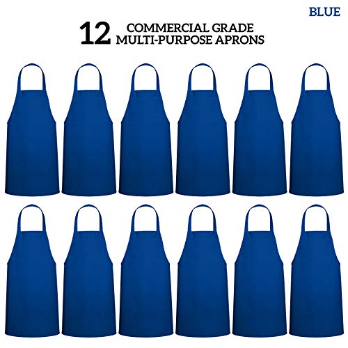 12 Pack Professional Chef Apron (Royal Blue)