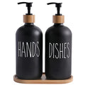 Black Soap Dispenser Set (Hd Black & Tray)