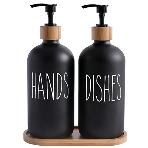 Black Soap Dispenser Set (Hd Black & Tray)