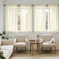 Light Cream Sheer Curtains 63 Inches Long 4 Panels 42 x 63 Inches (42"W x 63"L (Pack of 4) / Light Cream)