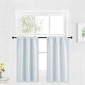 Cafe Curtains 30 inch Length (Greyish White / 29"W x 30"L (Pack of 2))