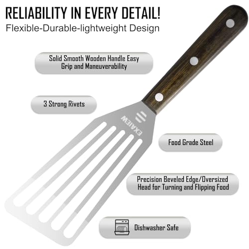 2 Pcs Fish Spatula Stainless Steel (Silver)