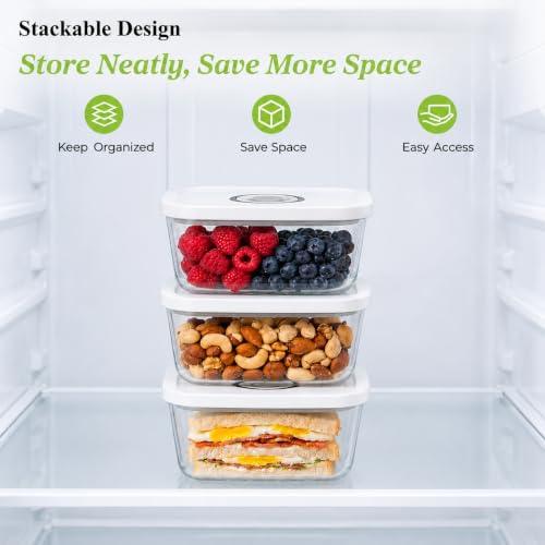 Glass Vacuum Seal Containers for Food Storage (M)