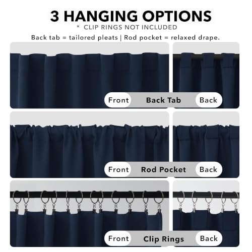 Blackout Curtains for Bedroom (Navy Blue / 42"W x 72"L (Pack of 2))