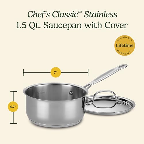 1.5 Quart Sauce Pan with Cover (Silver / 1.5 Quarts)