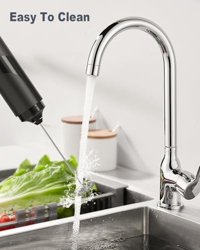 Milk Frother Handheld with Cover (black-2)