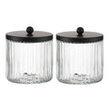 2 Pack Glass Qtip Holder Dispenser Set