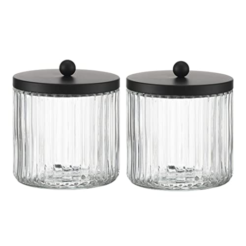 2 Pack Glass Qtip Holder Dispenser Set