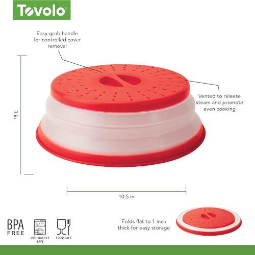 Collapsible Microwave Splatter Cover 10.5 in Medium (Candy Apple Red / Medium (10 inch))