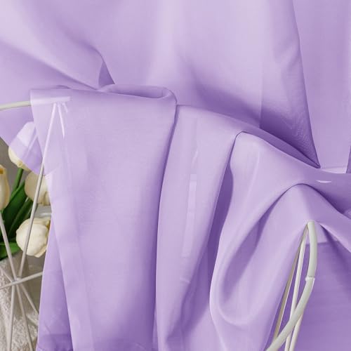 Light Purple Sheer Curtain Panels Pair Sold 54 Inch Length (42"W x 54"L (Pack of 2) / Lavender)