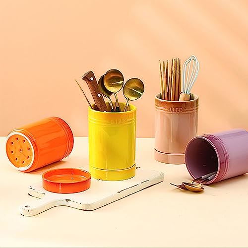 Kitchen Utensil Holder for Countertop (Orange / 4")