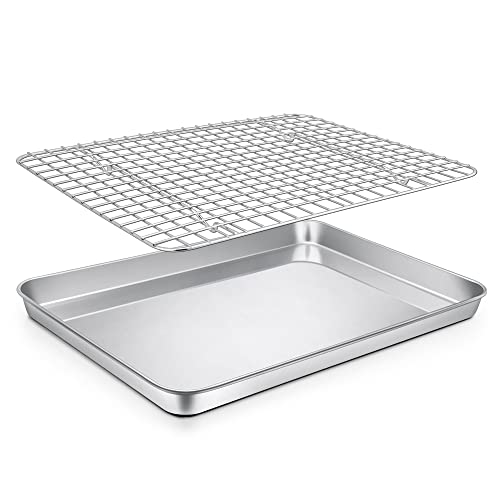 12.5 Inch Toaster Oven Pan Tray with Wire Rack (12.5 Inch)