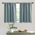 Short Dusty Blue Blackout Curtains for Small Bedroom Window Cafe (Dusty Blue / 42"W x 36"L (Pack of 2))
