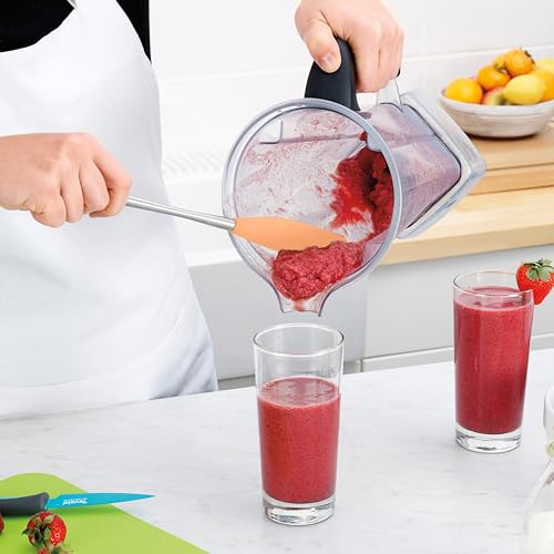 Jar Spatula Silicone Long Stainless Steel Handle Scraper Spatula Apricot Orange (Apricot / Jar Scraper)