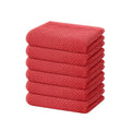 100% Cotton Waffle Weave Kitchen Dish Towels 6 (Brick Red / 13 X 28 - 6 Pack)