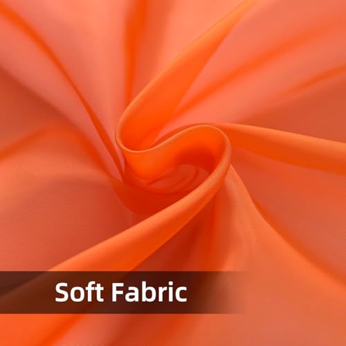 Solid Sheer Rod Pocket Curtain Voile Draperies 2 Panels White Beige Black Grey Coffee 52 Inch Width 108 Inch Long 1 Pair for Kitchen Bedroom Children Living Room Yard (Orange Red / 52"W x 108"L (Pack of 2))