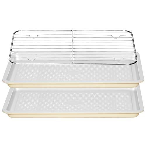 Nonstick Ceramic Baking Sheet with Rack (2-Pack Small 9" x 13")
