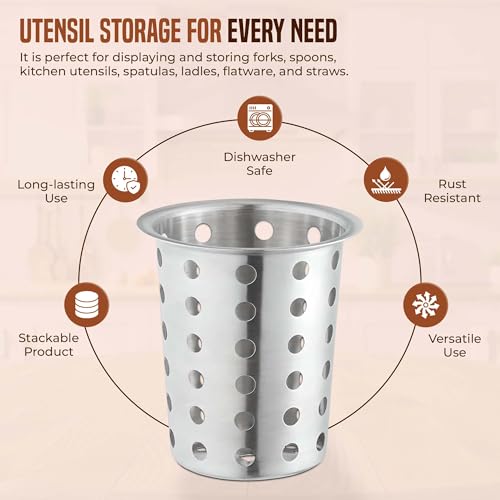 Perforated Stainless Steel Utensil Drying Cup (Stainless Steel)