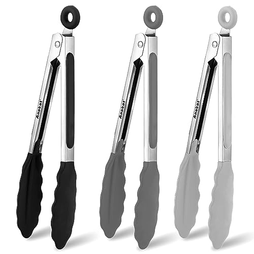 3 Pack 7" Mini Non (7 Inch / 3 Pcs Silicone - Grey, Black, White)